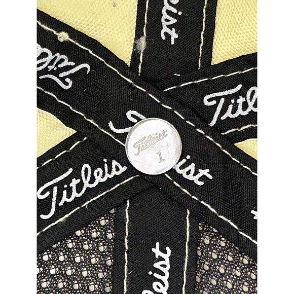 Titleist Yellow & Navy Cap Golf Clubs⛳️ Crest On Side Titleist Ribbon Inside Hat - Picture 9 of 14
